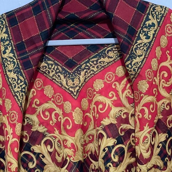 Lilko scarf Lg made in Italy red and gold yellow - Picture 3 of 5